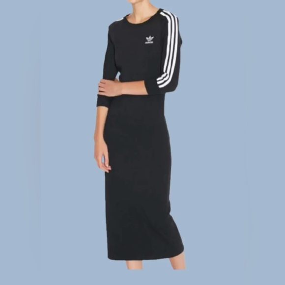 adidas size 6 xs uk us long dress black hair good condition - Picture 1 of 5
